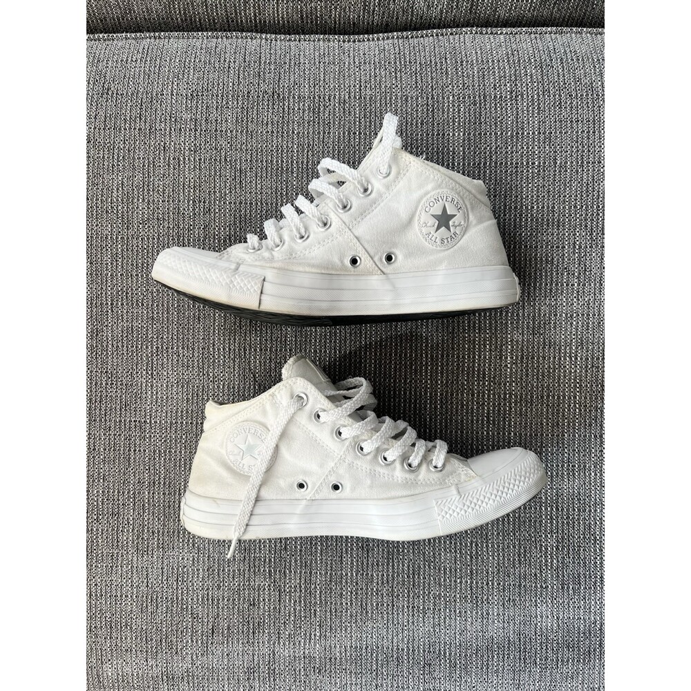 Women’s Converse Chuck Taylor Mid Top Sneakers White on White, Size 9 - Picture 7 of 7